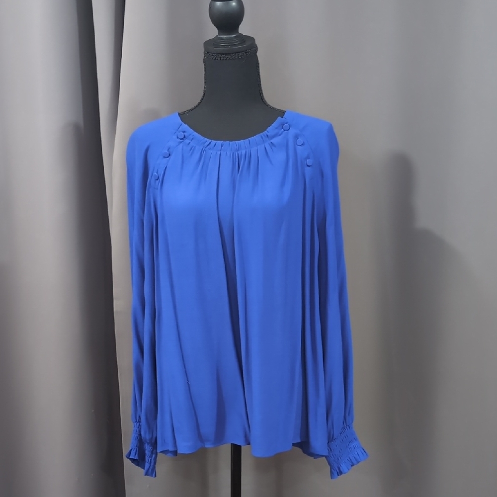LOFT Royal Blue Blouse with Button Accents